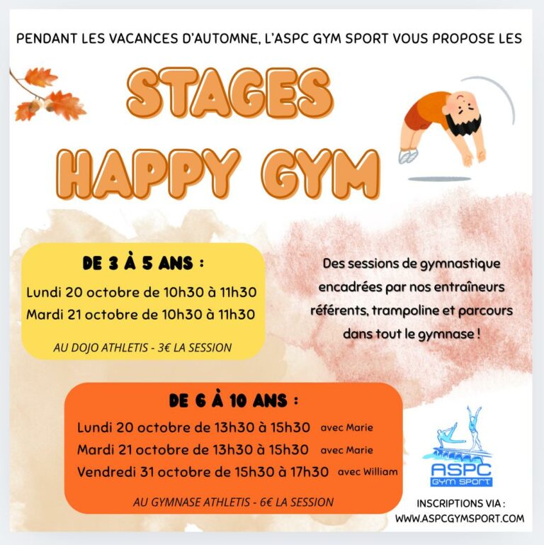 Stage Gymnastique Les Ponts de Cé octobre 2025