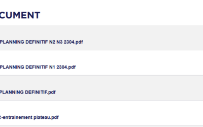 Horaires officiels Championnat France GAc 2025