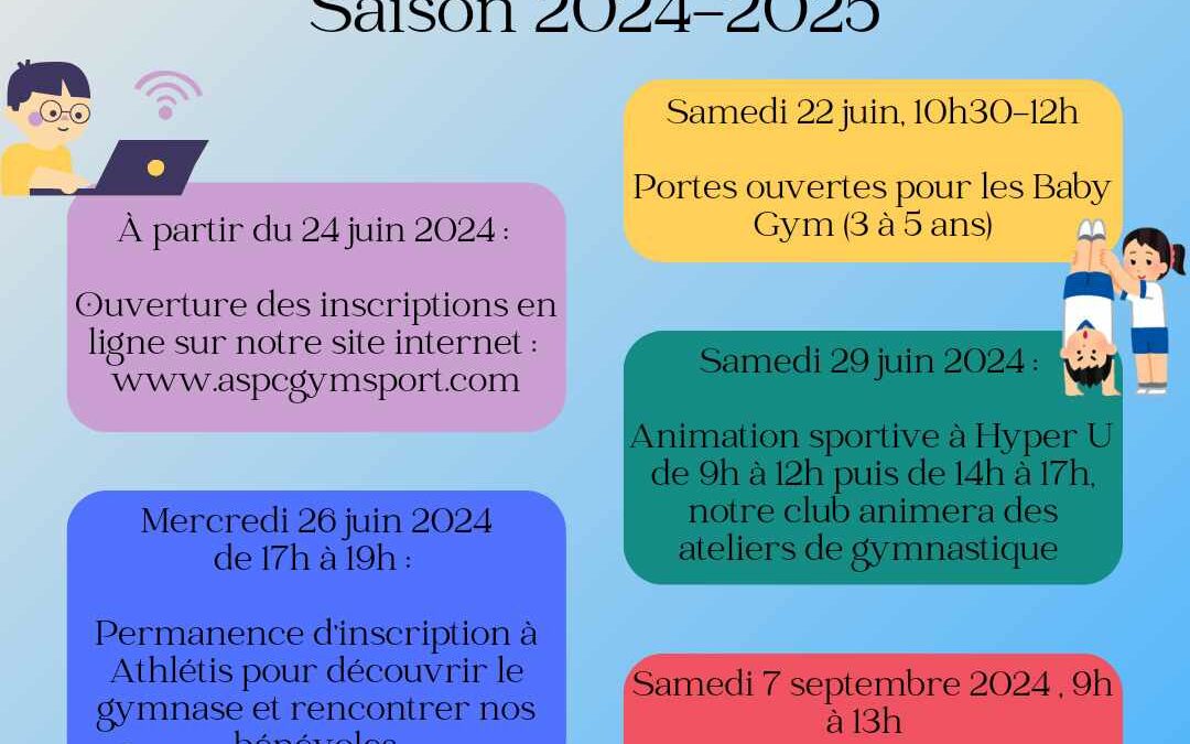 Inscriptions saison 2025